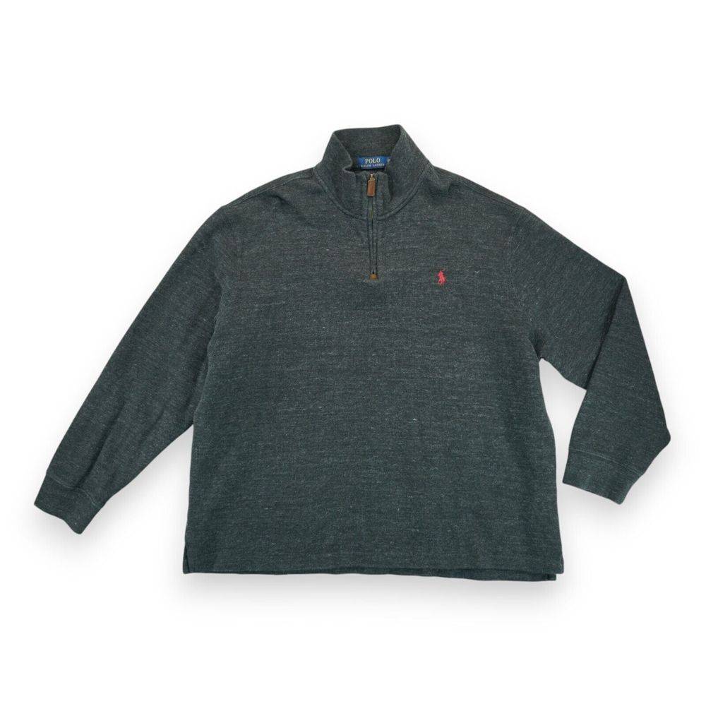 Polo Ralph Lauren Men's Sweater 1/4 Zip Mock Neck Cotton Pullover Sweatshirt XXL
